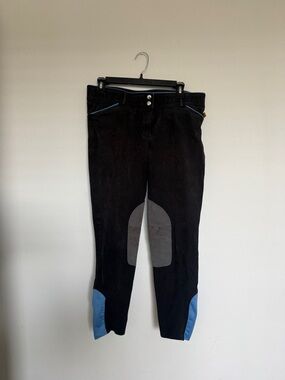 Devon-Aire Riding Breeches Equestrian Pants Knee Patch Size 32 Black Blue